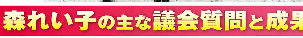 森れい子の主な議会質問と成果